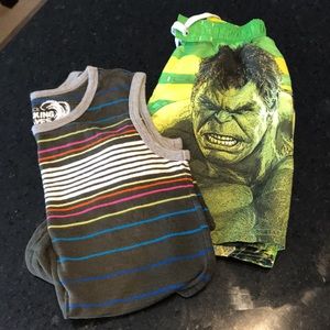 Swim shorts and tank top set